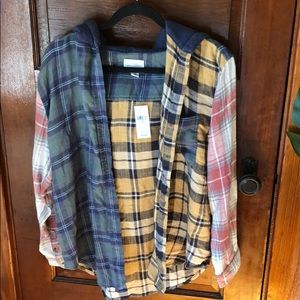 NWT Multi-color Flannel hoodie by AEO.